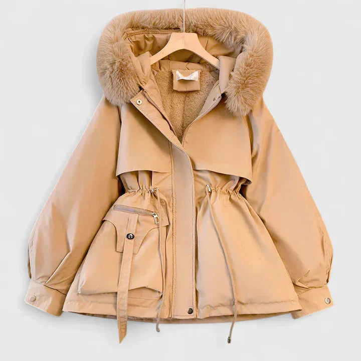 Parka with Padded Insulation and Faux Fur Hood Trim, Wind-Resistant For Women