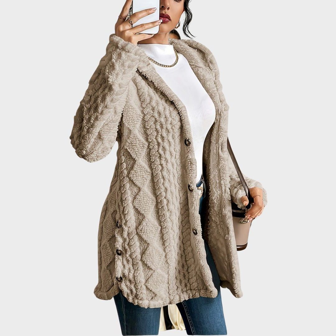 Oversized Plush Hooded Cardigan for Women - View 2