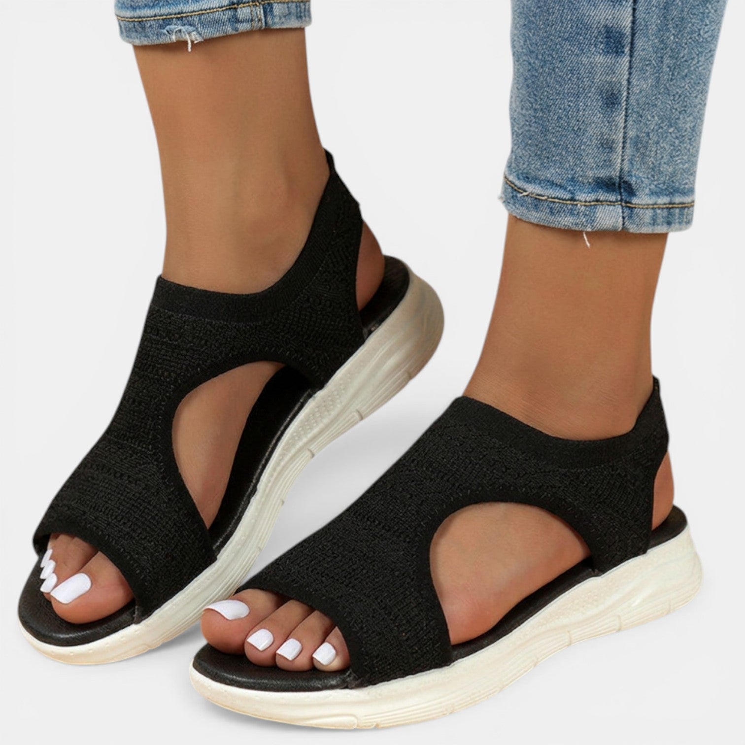 Women's Orthopedic Sandals Knit Platform Slip-On