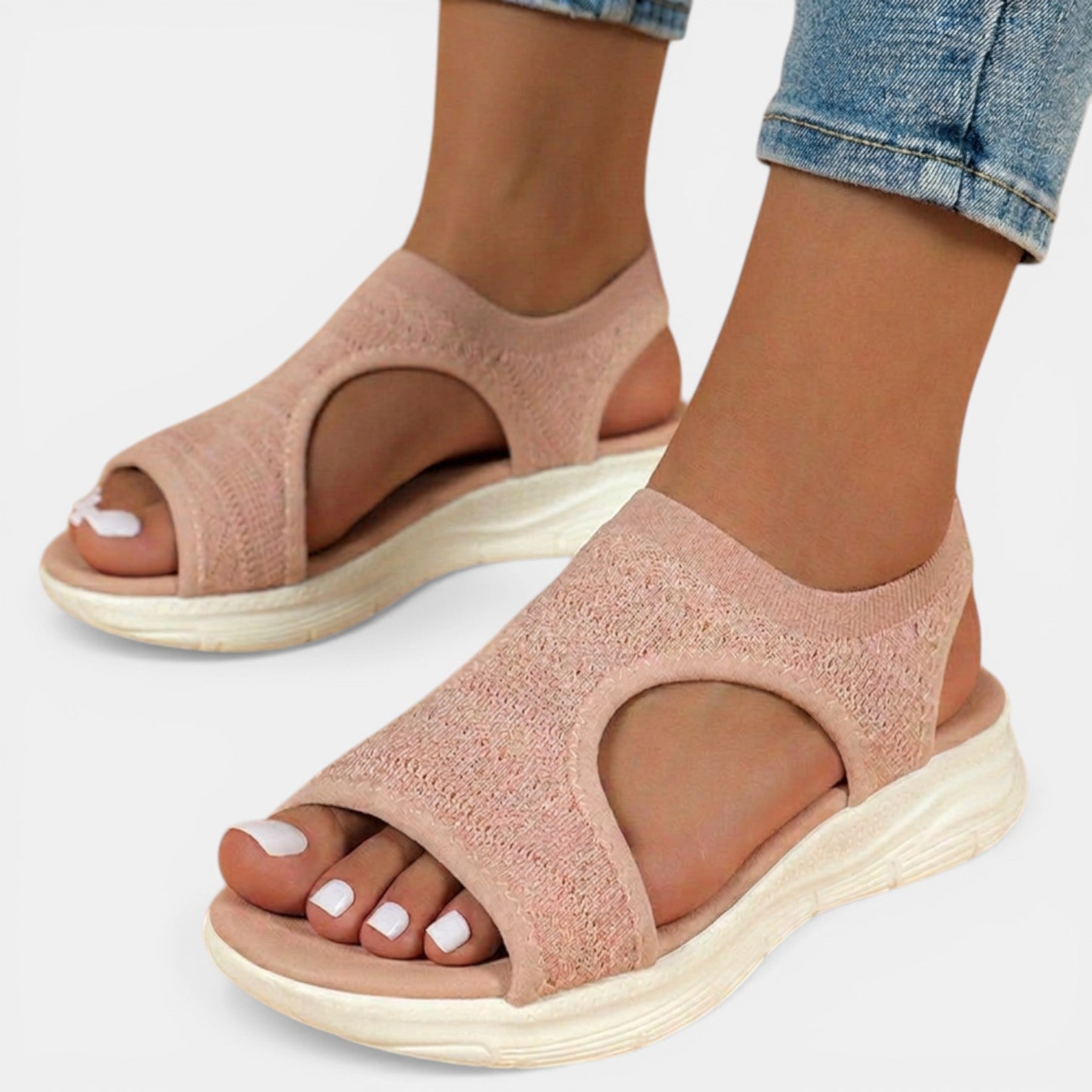 Women's Orthopedic Sandals Knit Platform Slip-On