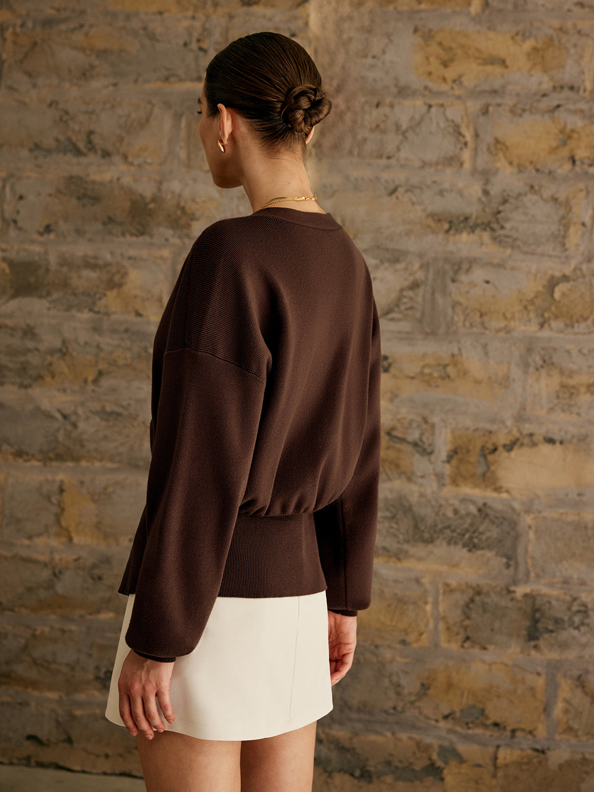 Women's Button Front Cardigan with Medium Stretch Knit for Work