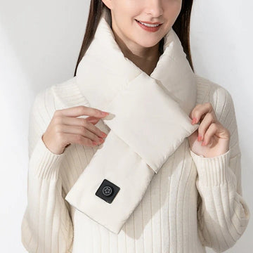Heated Scarf with Repositionable Pad and Three Temperature Settings