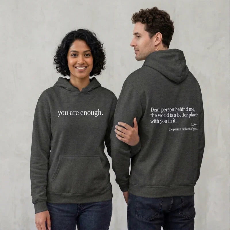 Pullover Hoodie with Front Pocket and Fleece Lining, Graphic Front and Back Print