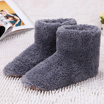USB Heated Slippers with Plush Lining and Extended Cord for Men and Women