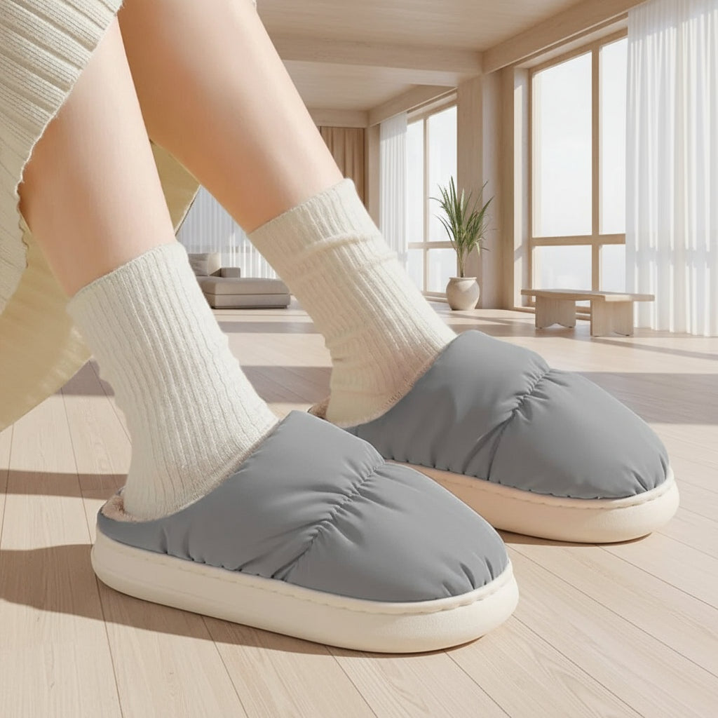 USB Heated Slippers with Plush Interior and Stretchy Fit