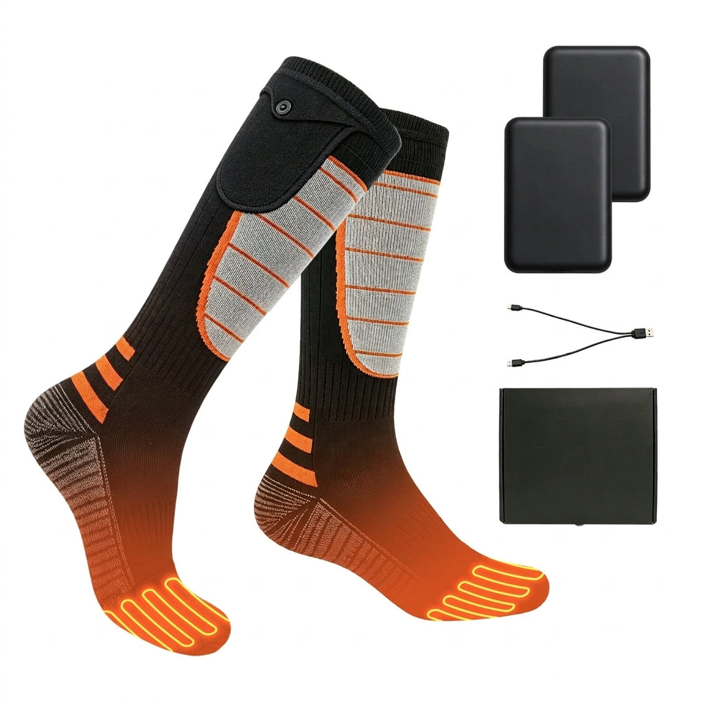 Rechargeable Heated Socks with Four Temperature Settings and 7-Hour Battery Life