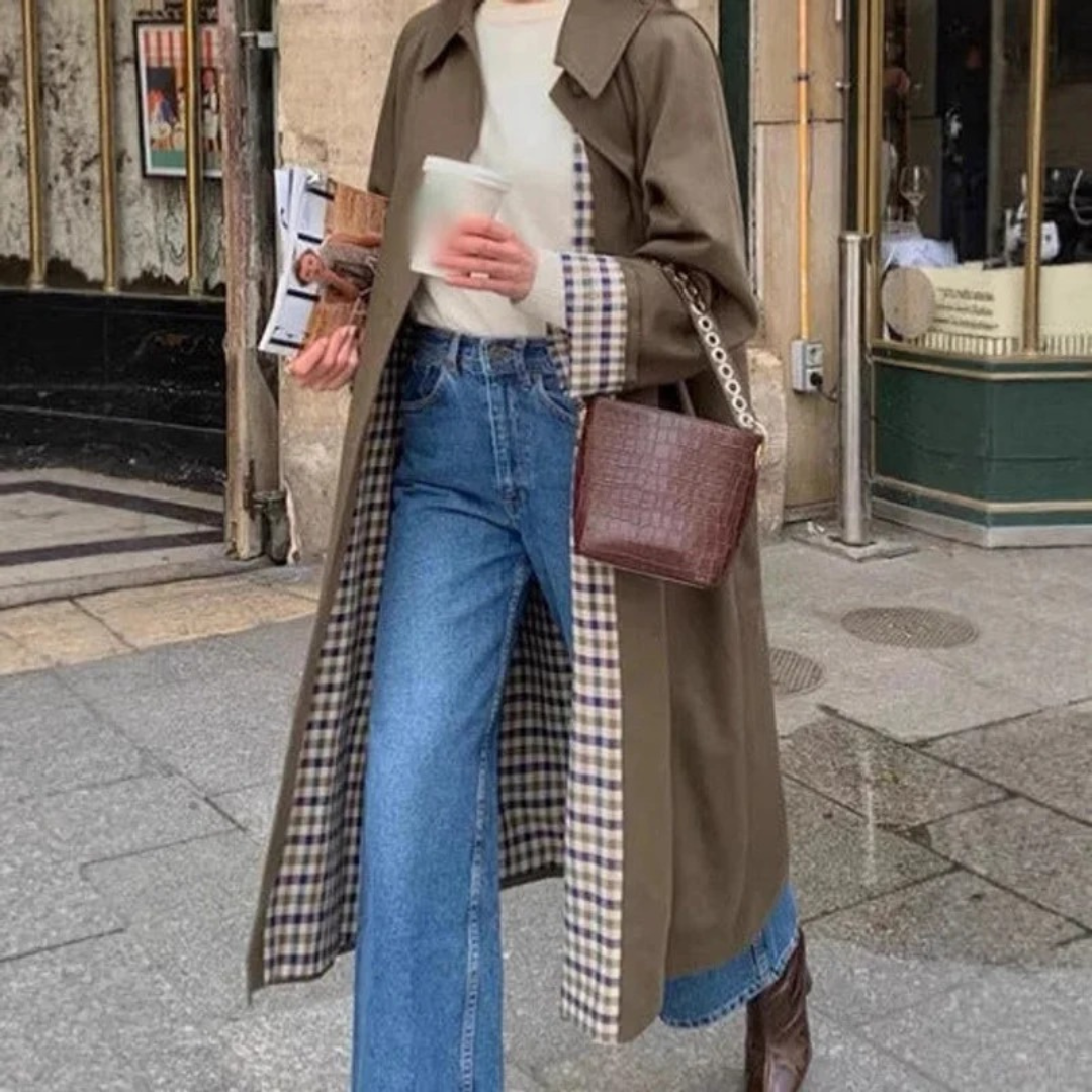 Women's Oversize Trench Coat in Khaki with Long Silhouette