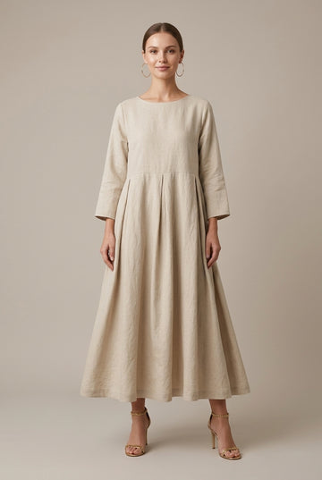 Women's Linen Maxi Dress Relaxed Fit