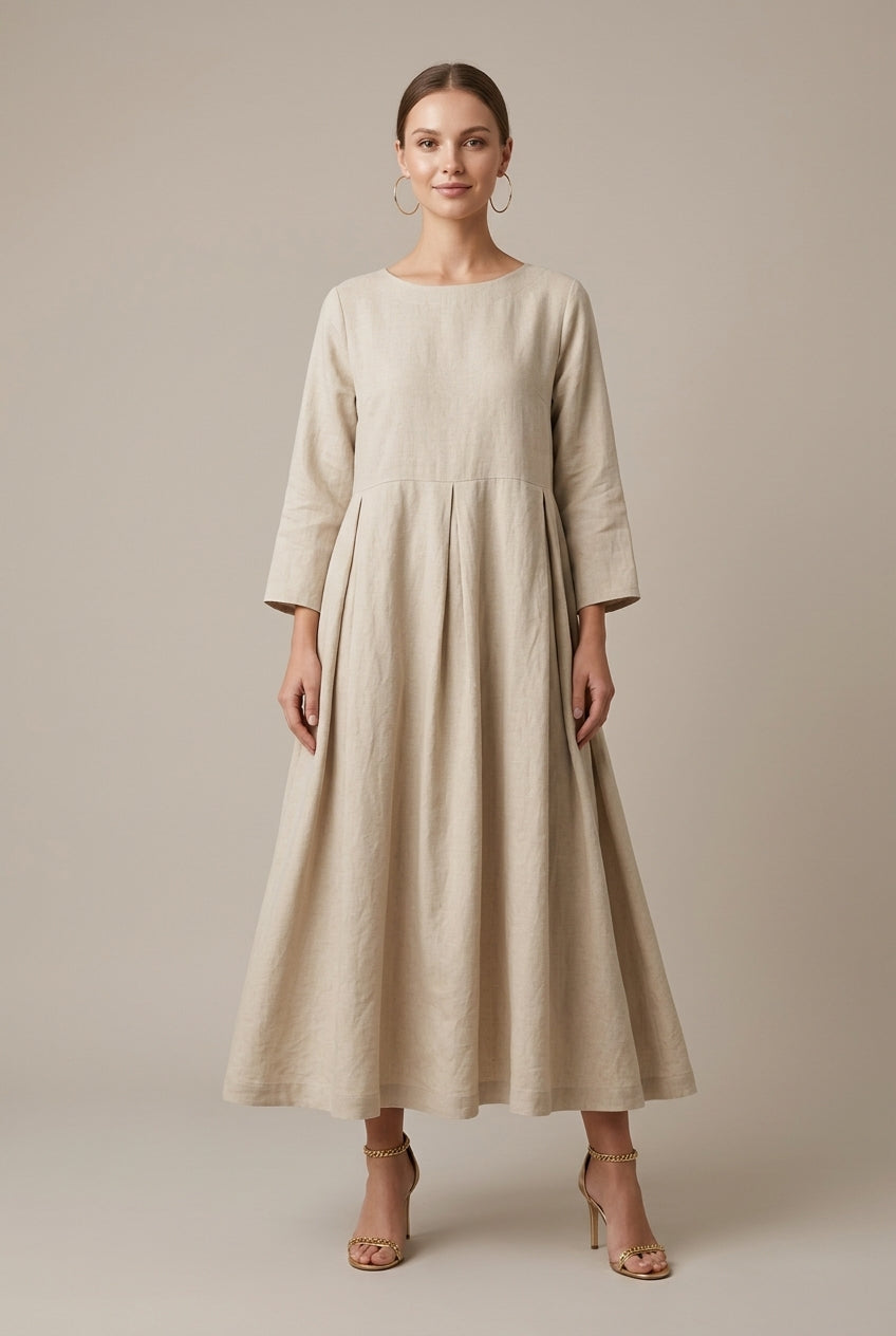 Women's Linen Maxi Dress Relaxed Fit