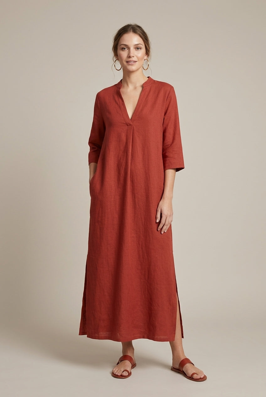 Women's Maxi Dress V-Neck Relaxed Fit