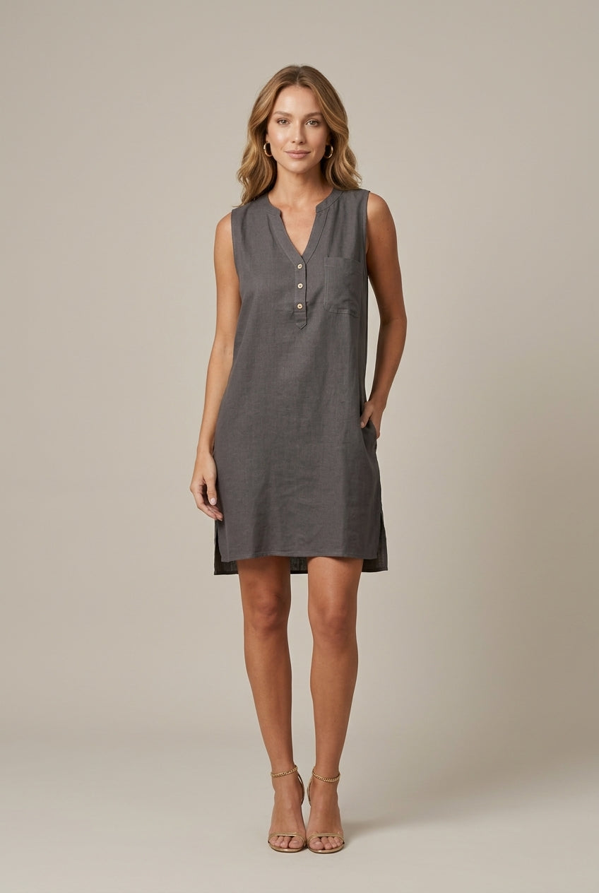 Women's Mini Dress Sleeveless V-Neck