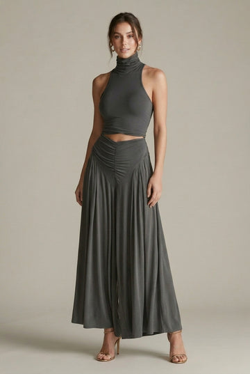 Women's Two-Piece Set Cutout Waist Halter Neck