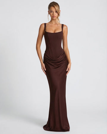 Women's Maxi Dress Bodycon Draped Waist