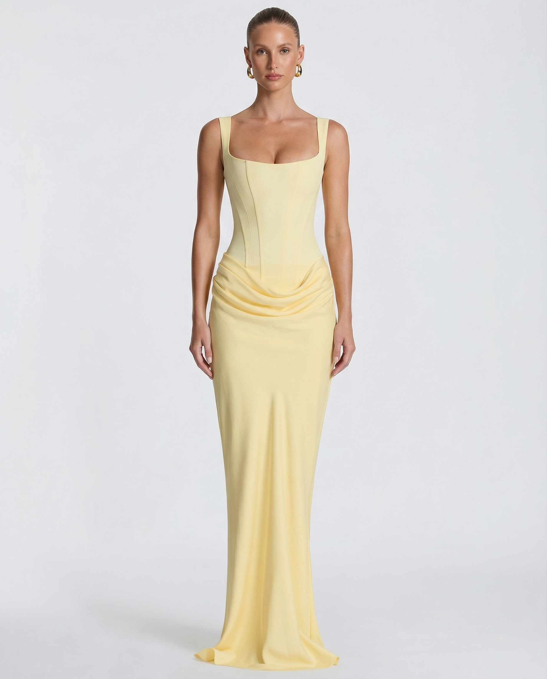 Women's Maxi Dress Bodycon Draped Waist
