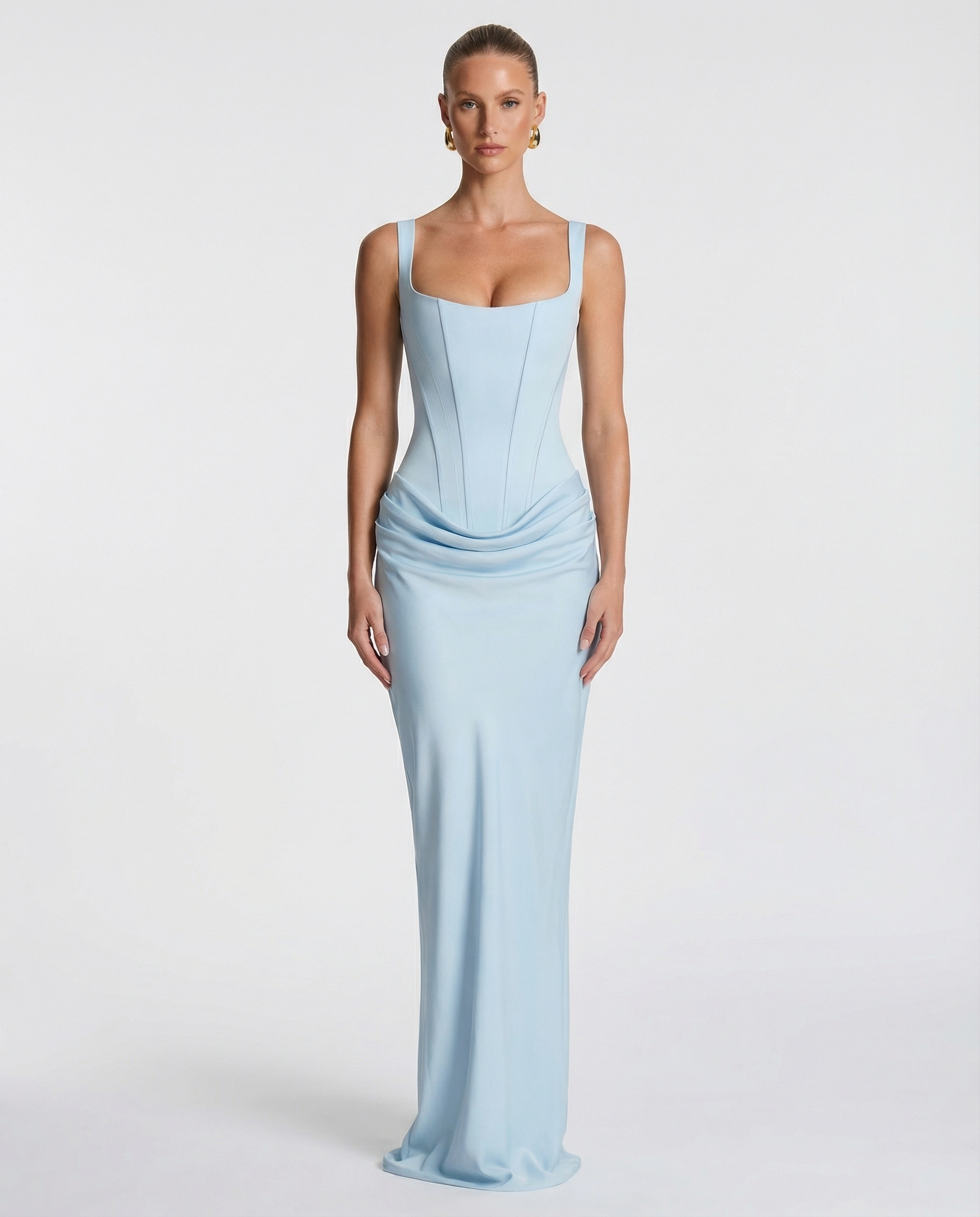 Women's Maxi Dress Bodycon Draped Waist