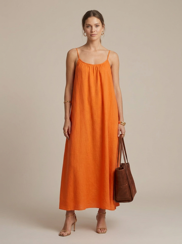 Women's Linen Maxi Dress Relaxed Fit