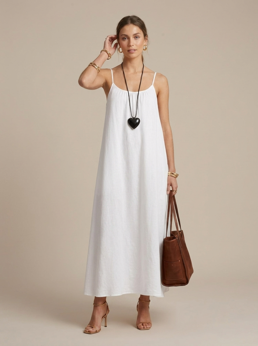Women's Linen Maxi Dress Relaxed Fit