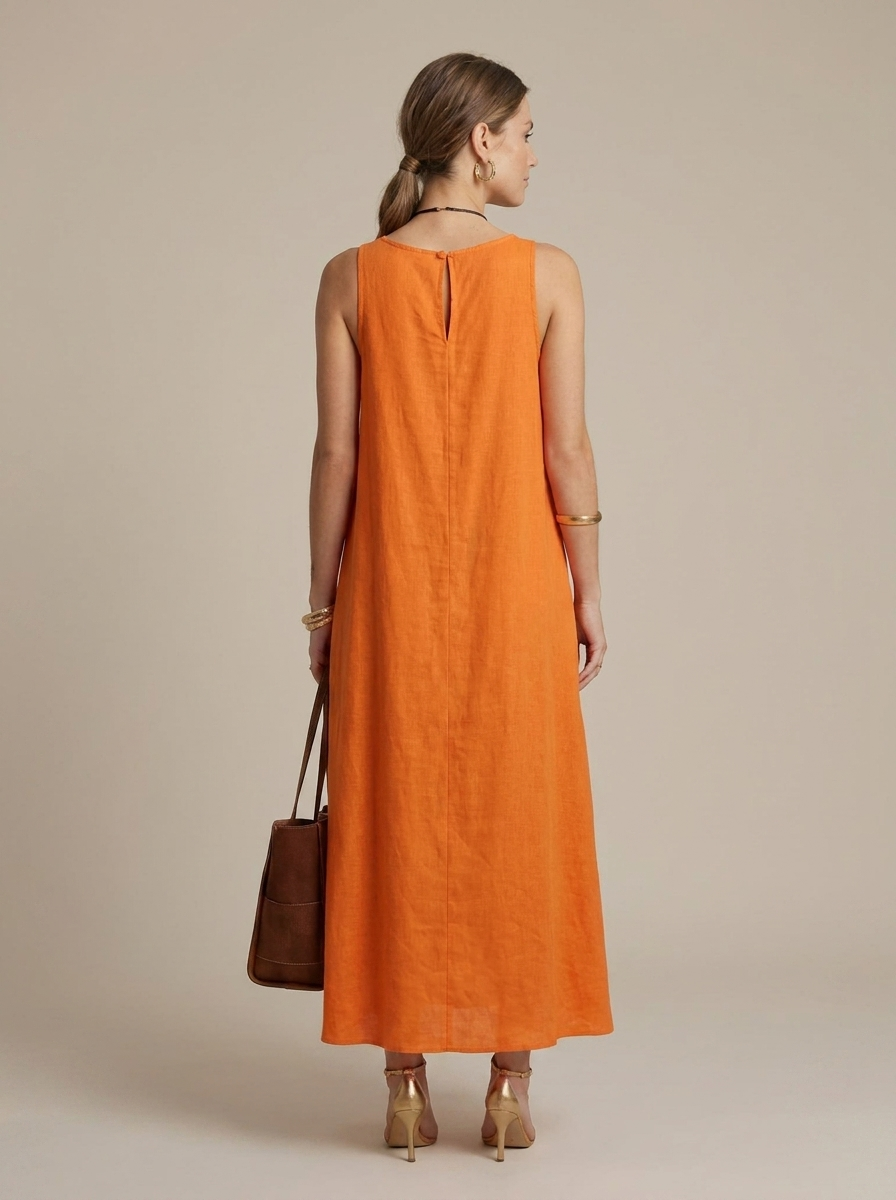 Women's Linen Maxi Dress Relaxed Fit