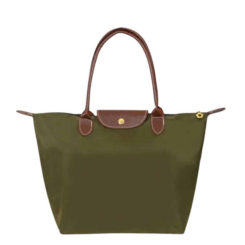 Top Handle Bag with Structured Body and Secure Closure, Compact Design