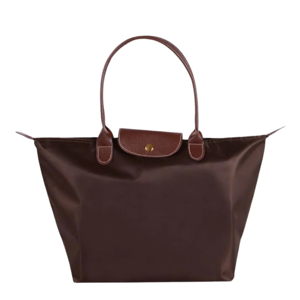 Top Handle Bag with Structured Body and Secure Closure, Compact Design