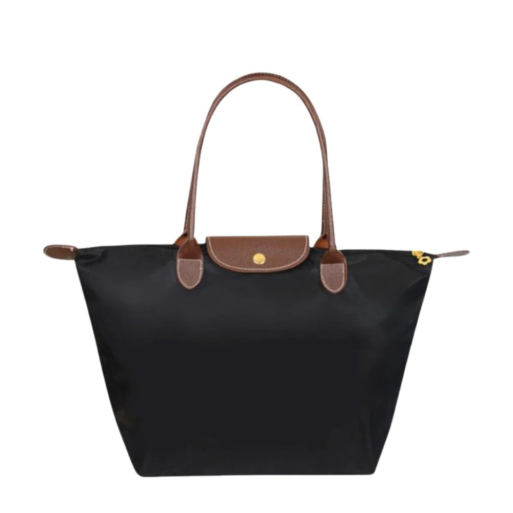 Top Handle Bag with Structured Body and Secure Closure, Compact Design