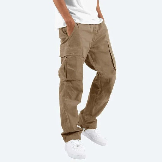 Cargo Pants for Men with Straight Fit and Multiple Side Pockets