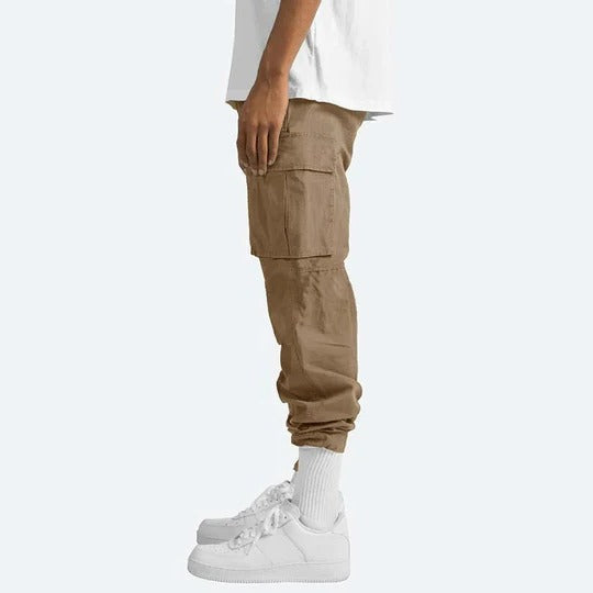 Cargo Pants for Men with Straight Fit and Multiple Side Pockets