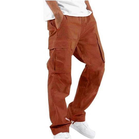 Cargo Pants for Men with Straight Fit and Multiple Side Pockets