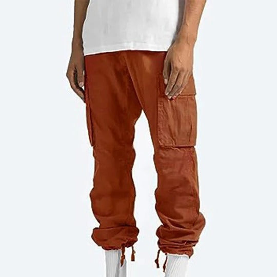 Cargo Pants for Men with Straight Fit and Multiple Side Pockets