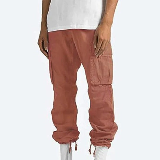 Cargo Pants for Men with Straight Fit and Multiple Side Pockets