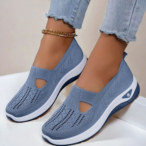 Orthopedic Slip On Shoes with Breathable Knit Upper and Textured Grip Sole