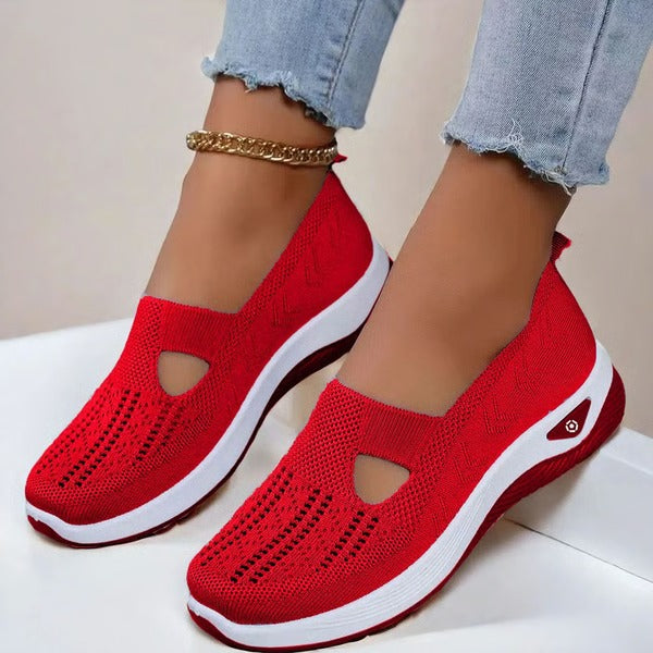 Orthopedic Slip On Shoes with Breathable Knit Upper and Textured Grip Sole