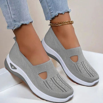 Orthopedic Slip On Shoes with Breathable Knit Upper and Textured Grip Sole