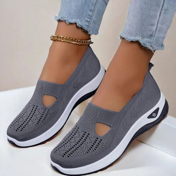 Orthopedic Slip On Shoes with Breathable Knit Upper and Textured Grip Sole