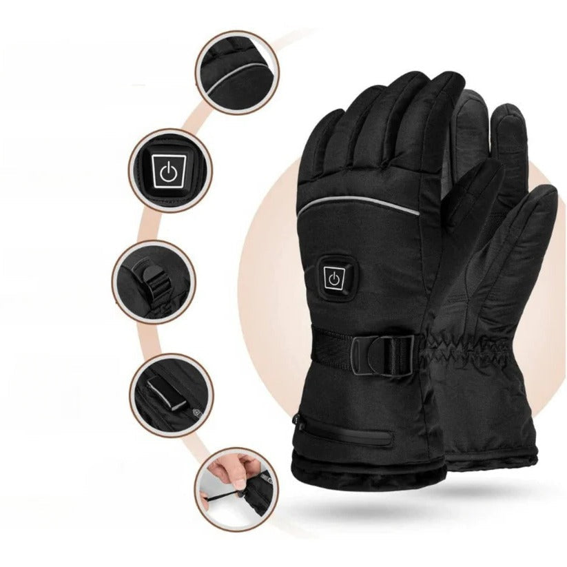 Heated Gloves with Touchscreen Fingertips and 3 Heat Modes, Wind Resistant