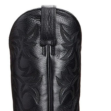 Mid Calf Cowboy Boots with Pointed Toe and Rubber Sole, Decorative Stitching