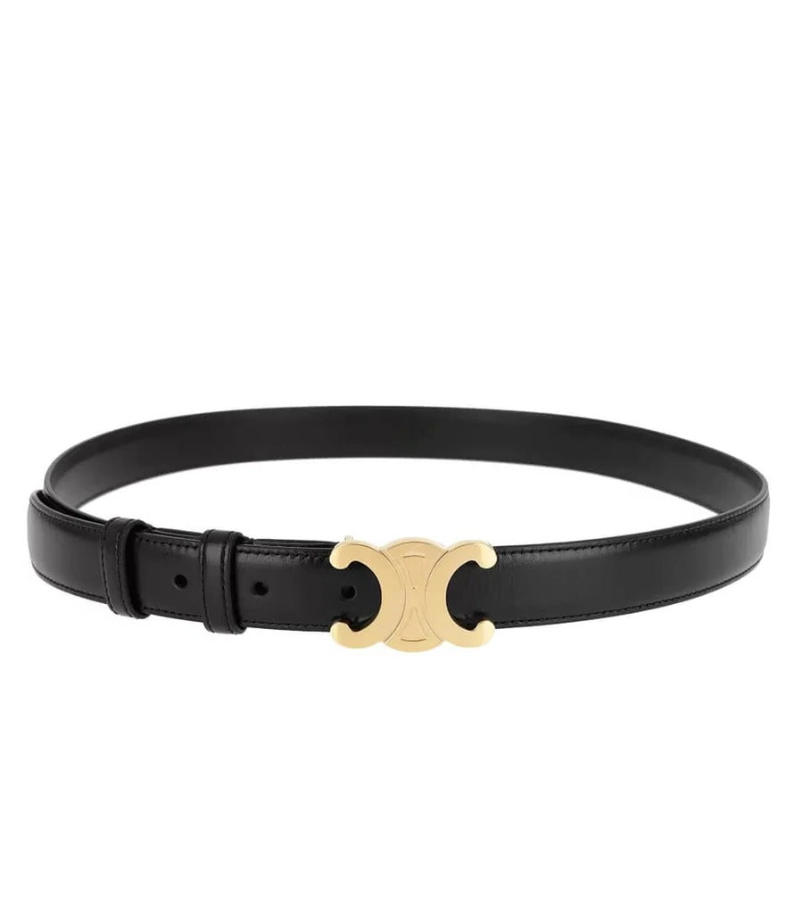 Waist Belt with Gold Buckle for Casual and Formal Wear