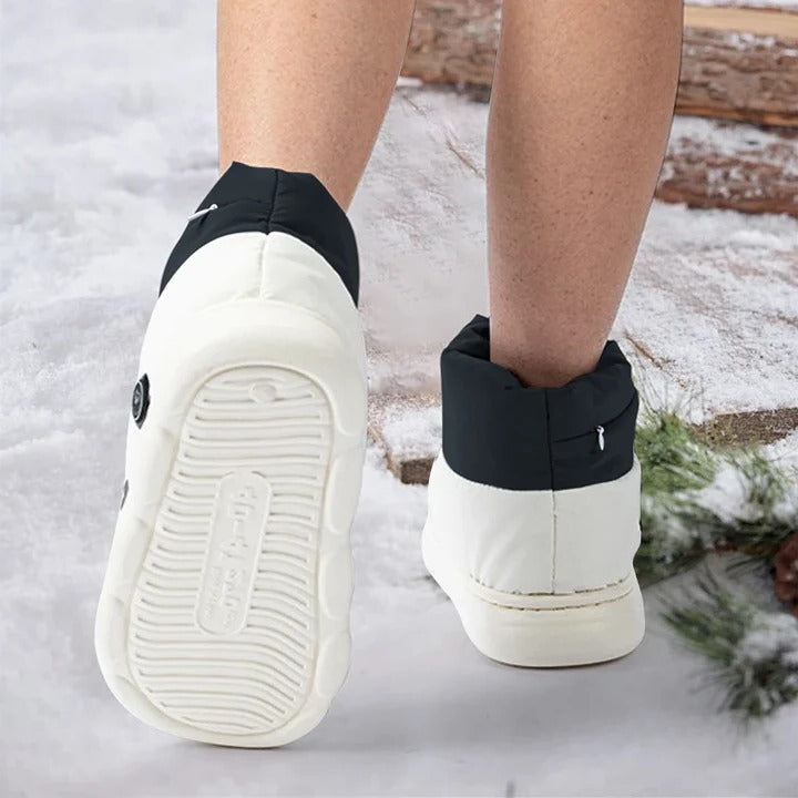 Heated Booties with USB Power Bank Operation and 3 Temperature Settings, Non-Slip Soles