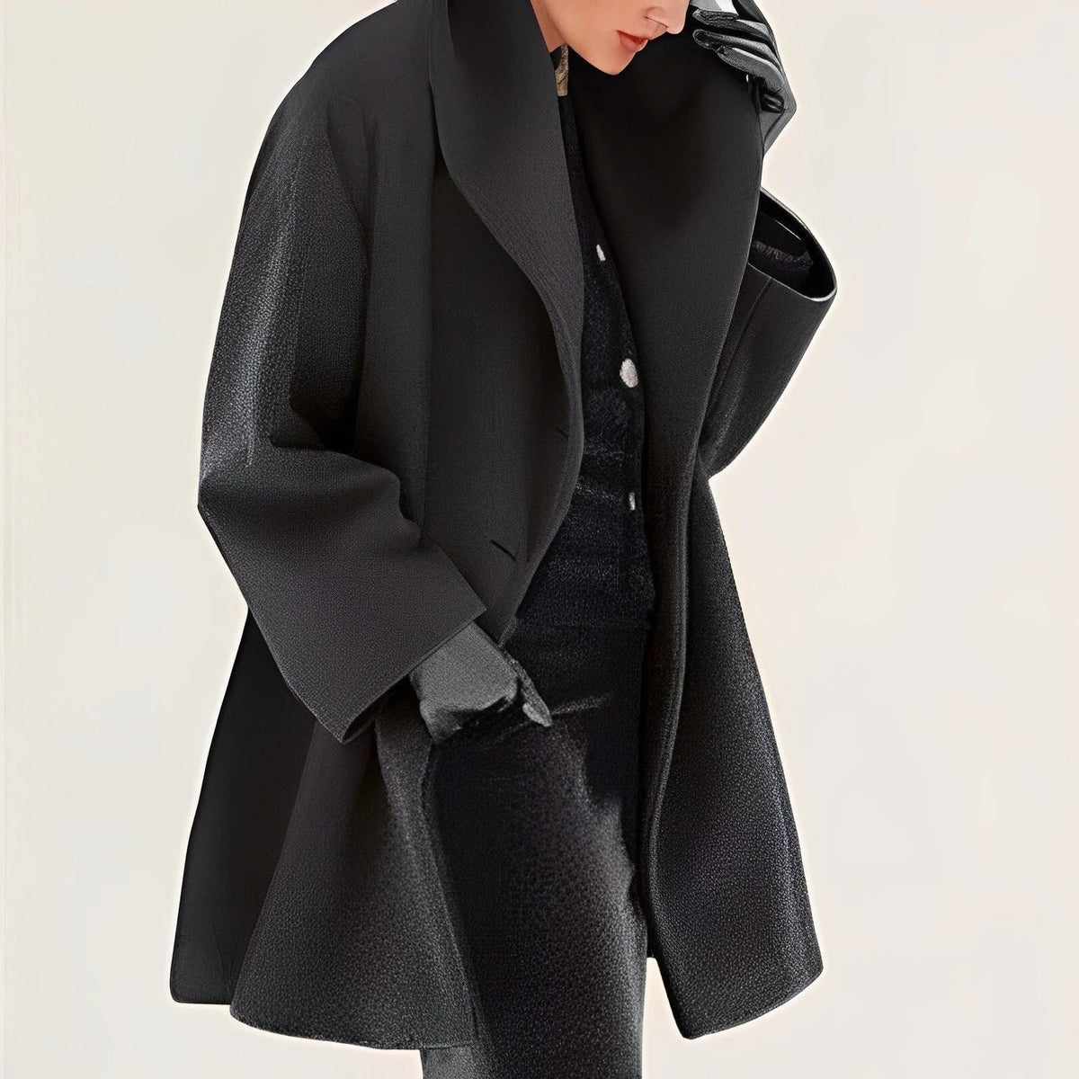Belted Fleece Coat with A-Line Silhouette and Full Interior Lining, Wrinkle Resistant