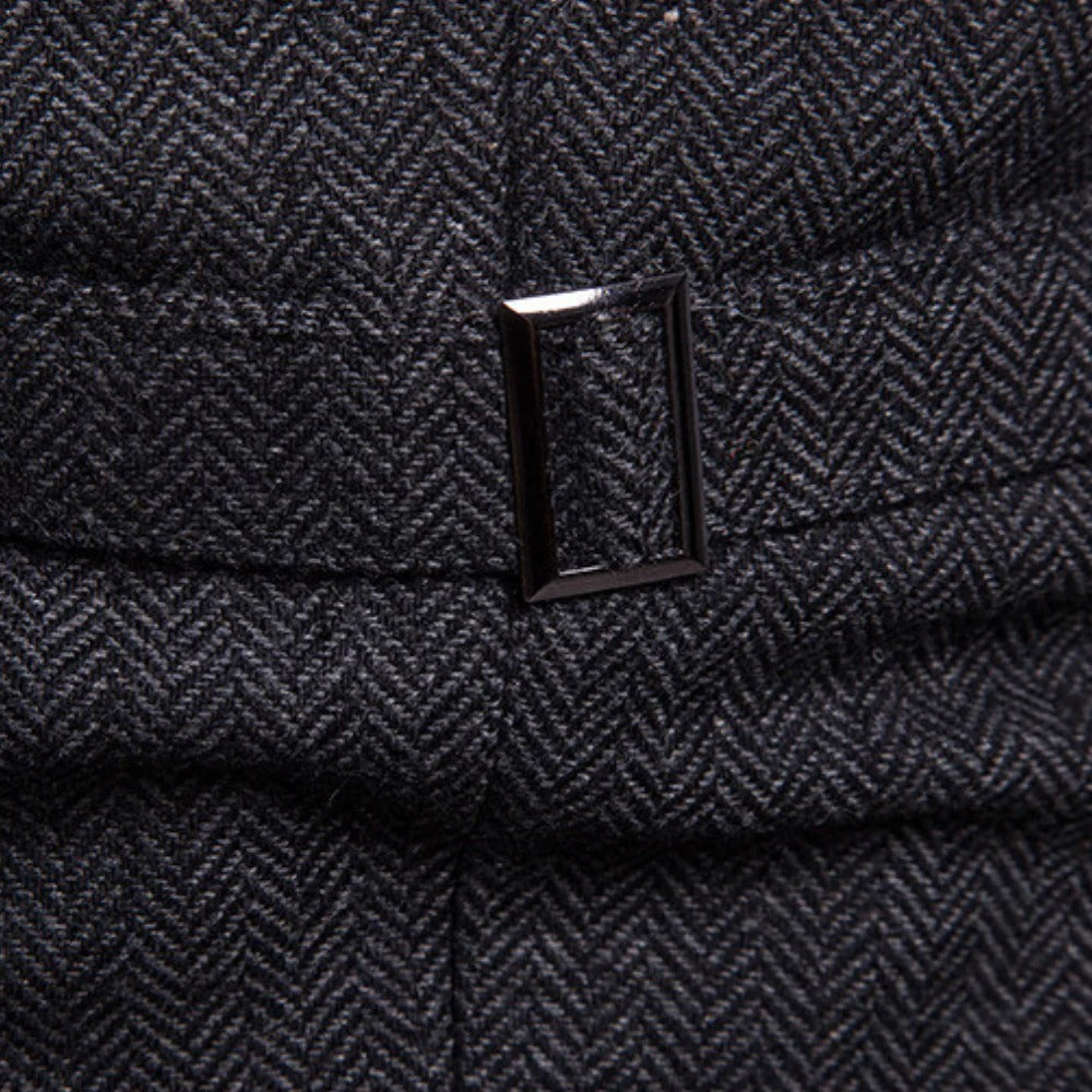 Men's Wool Blend Gilet with Button Front and Hip Pockets