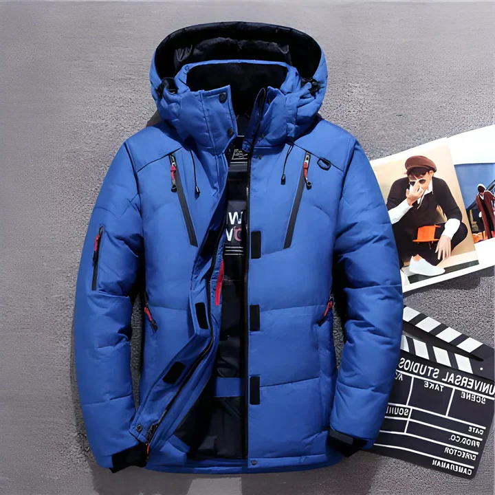 Insulated Hooded Jacket with Water Repellent Shell and Adjustable Drawstrings, Zippered Pockets