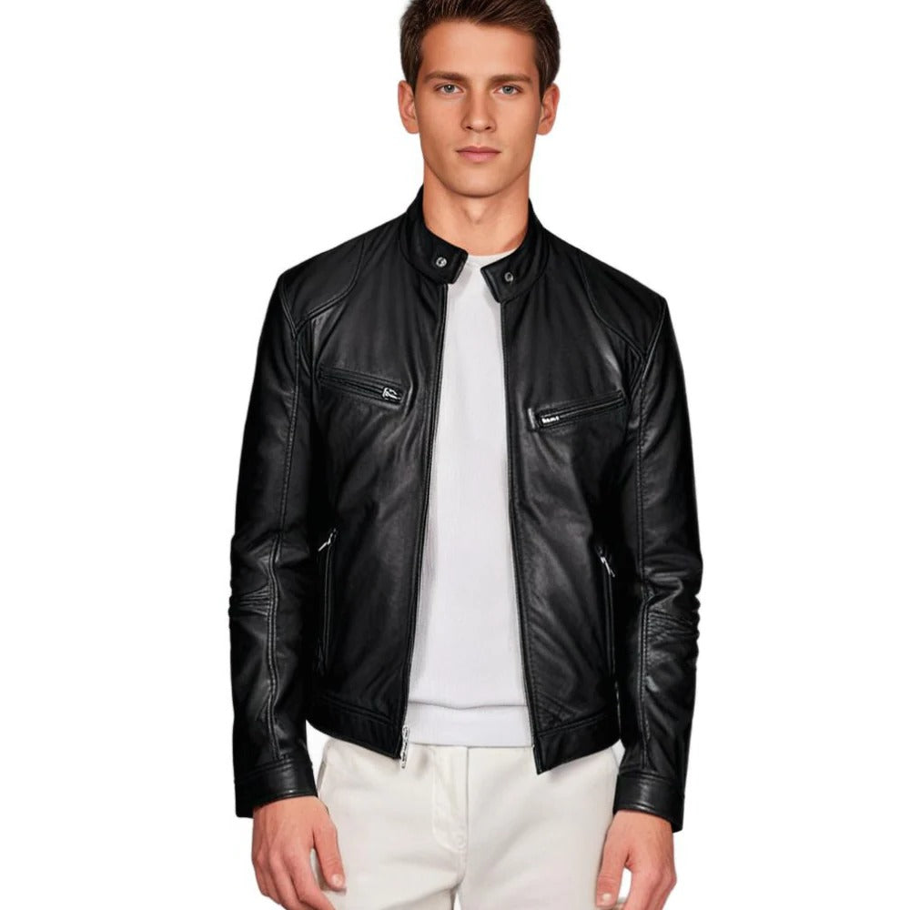 Men's Zip-Up Jacket with Synthetic Shell and Side Pockets