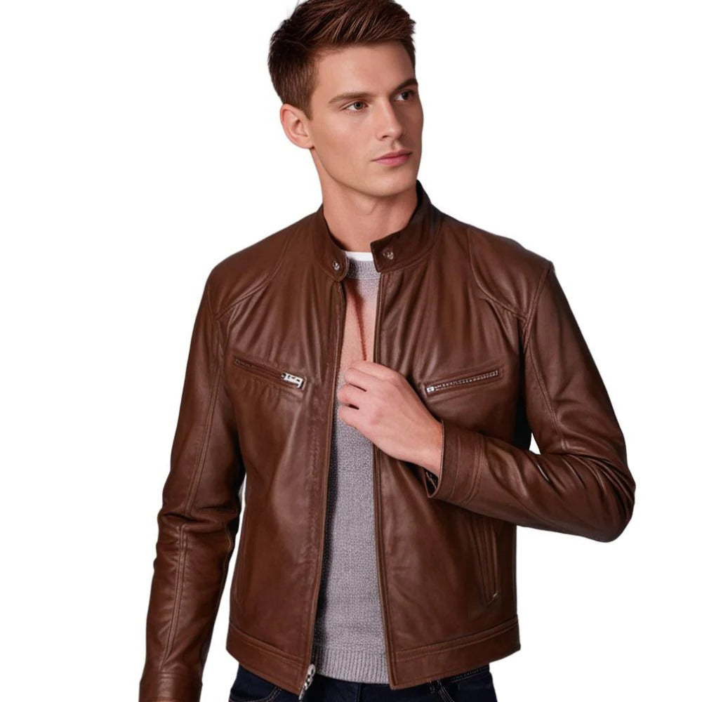 Men's Zip-Up Jacket with Synthetic Shell and Side Pockets