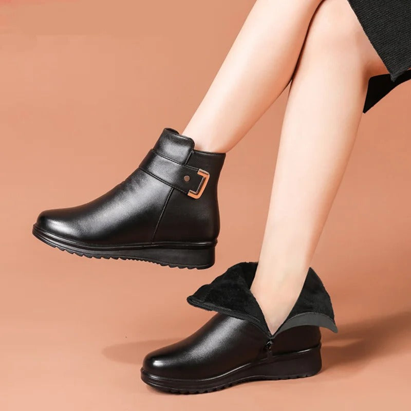 Lace-Up Ankle Boot with Arch Support and Flexible Grip Outsole
