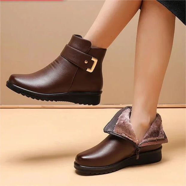 Lace-Up Ankle Boot with Arch Support and Flexible Grip Outsole