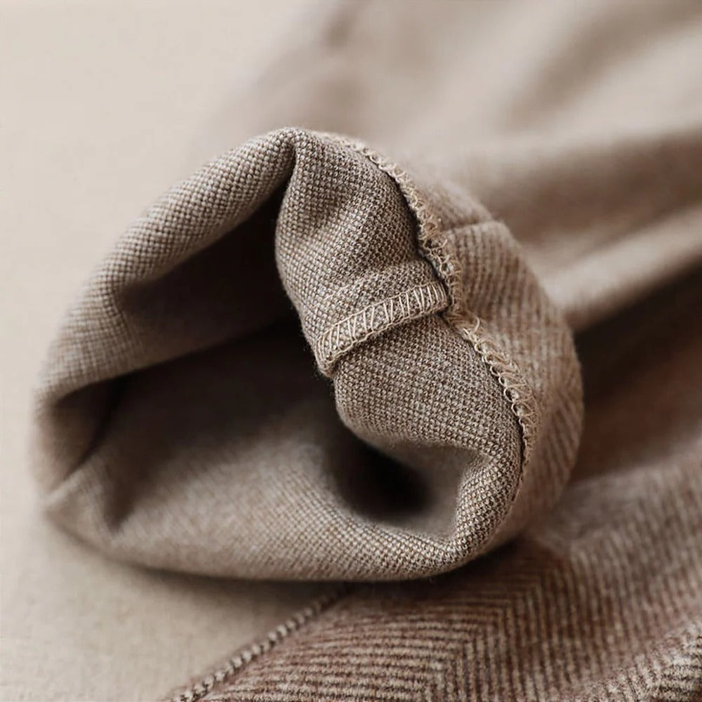 Tapered Pants with Flat Waistband and Body Hugging Fit