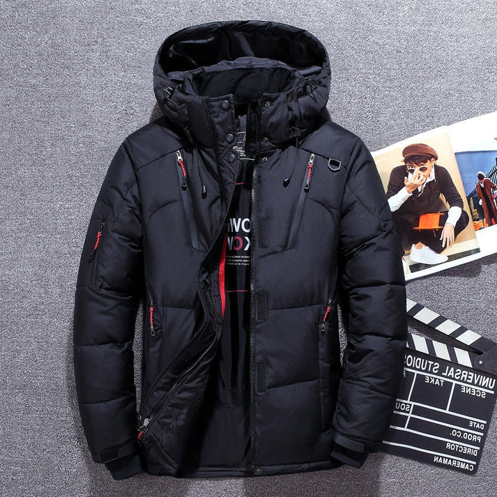 Insulated Hooded Jacket with Water Repellent Shell and Adjustable Drawstrings, Zippered Pockets
