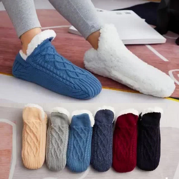 Fleece Thermal Socks with Silicone Grip and Adjustable Calf Height