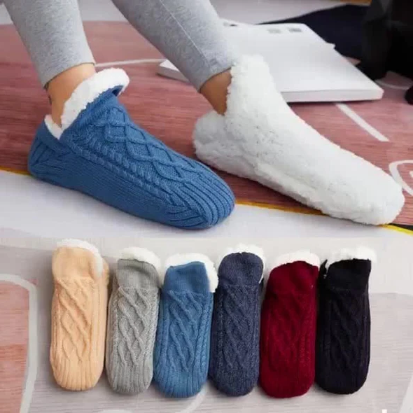Fleece Thermal Socks with Silicone Grip and Adjustable Calf Height