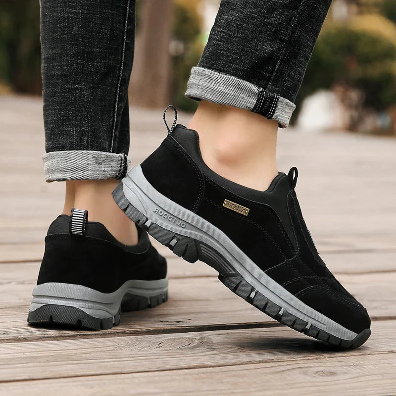 Orthopedic Hiking Shoes with Dual Zone Cushioning and Slip-On Design, High Traction Sole